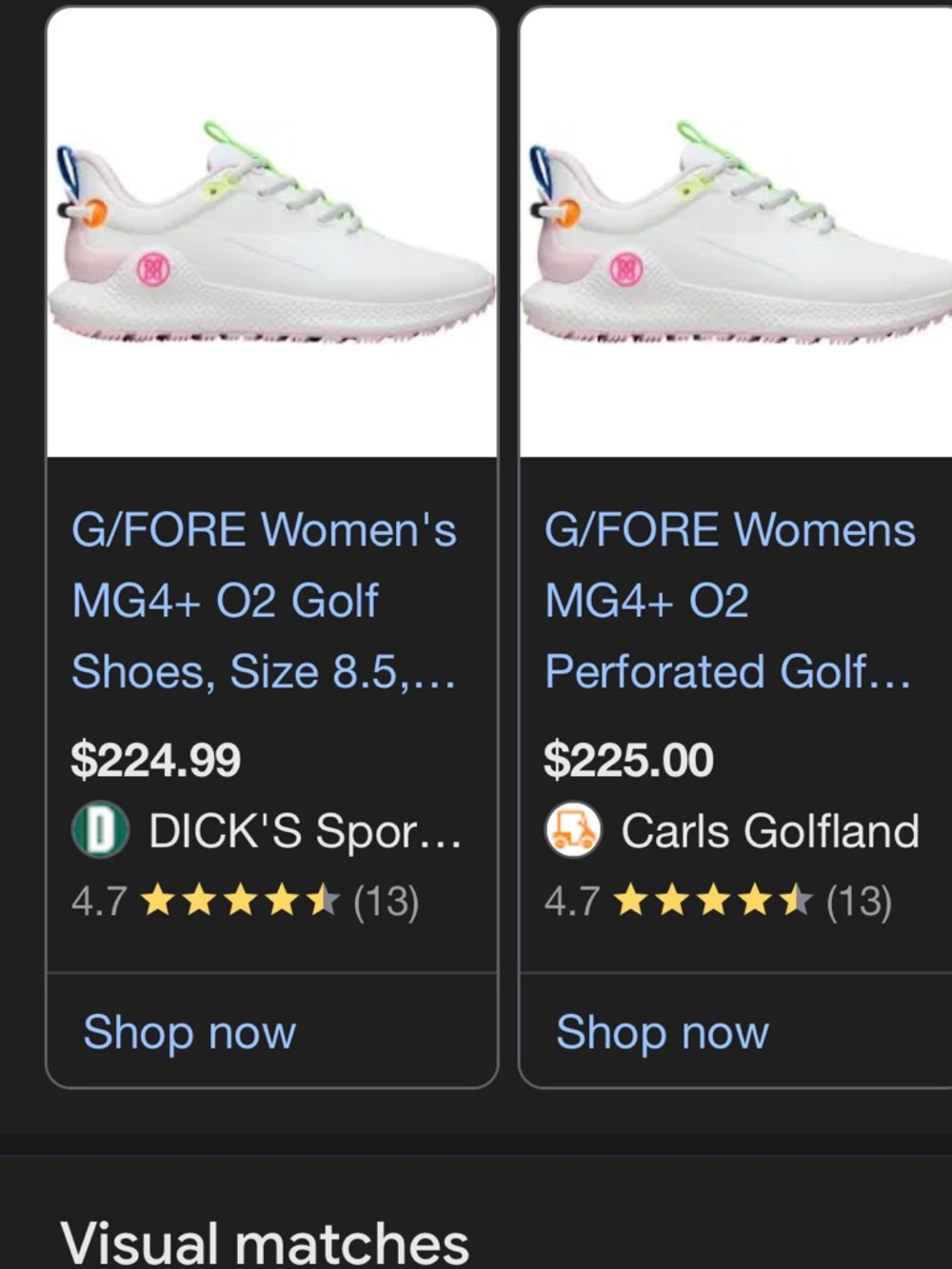 G/FORE Women's White Athletic Golf Shoes with Pink & Neon Green Accents